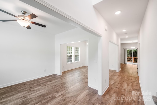 2612 Cold Springs Rd, Concord, NC 28025 - hallway with wood finished floors and recessed lighting