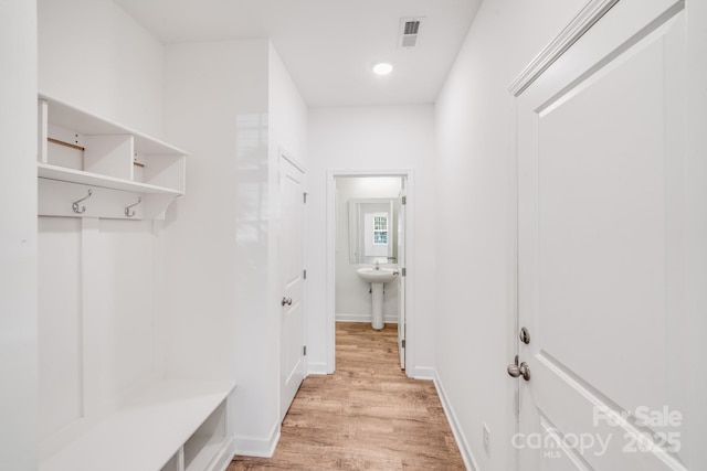2612 Cold Springs Rd, Concord, NC 28025 - mudroom with light wood-type flooring and recessed lighting