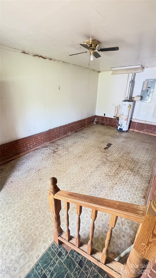 1073 Springdale Dr, Maiden, NC 28650 - interior space with gas water heater, a ceiling fan, and electric panel