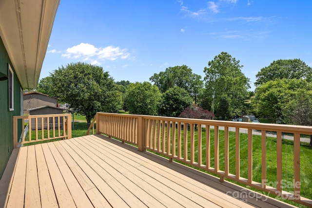 520 Forest St, Mars Hill, NC 28754 - wooden terrace with a yard and view of scattered trees