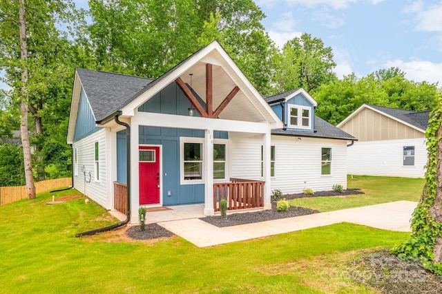 516 N Mulberry St, Cherryville, NC 28021 - view of front of property with a shingled roof, covered porch, and board and batten siding