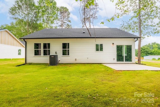 516 N Mulberry St, Cherryville, NC 28021 - rear view of property with a patio, a yard, and roof with shingles