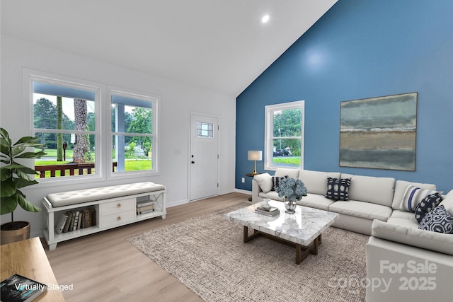 516 N Mulberry St, Cherryville, NC 28021 - living area with high vaulted ceiling and wood finished floors