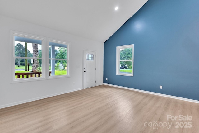 516 N Mulberry St, Cherryville, NC 28021 - entrance foyer featuring wood finished floors and high vaulted ceiling