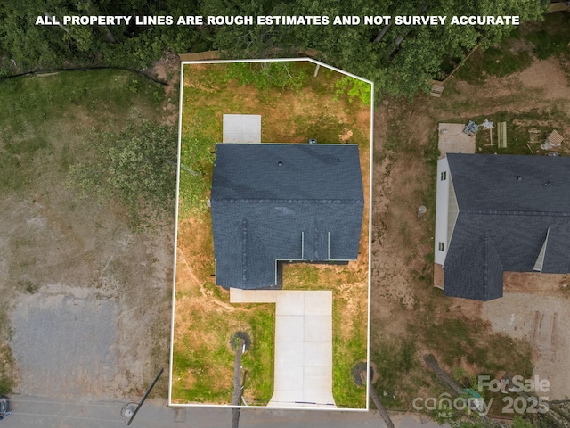 516 N Mulberry St, Cherryville, NC 28021 - view from above of property with property boundaries highlighted