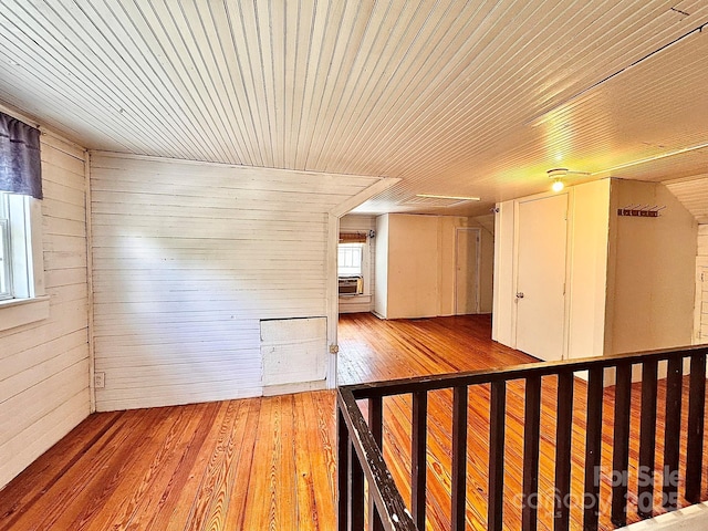 602 Brookshire St, Asheville, NC 28803 - empty room with light wood-style floors, wooden walls, and wood ceiling