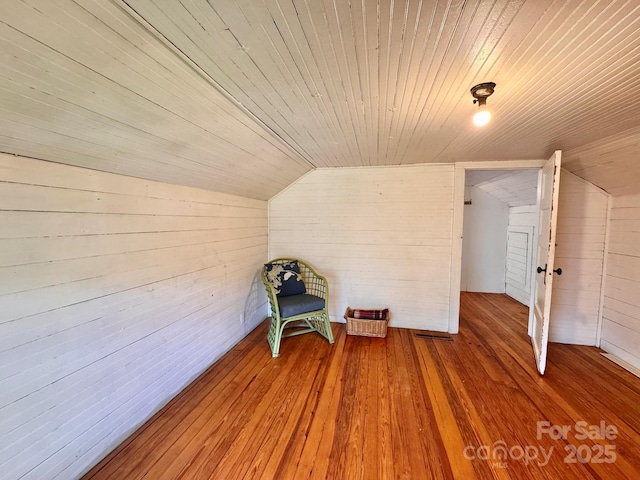 602 Brookshire St, Asheville, NC 28803 - unfurnished room with wood ceiling, vaulted ceiling, wooden walls, and hardwood / wood-style floors