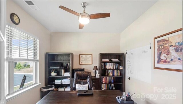 2009 Trindle Vine Ln, Waxhaw, NC 28173 - office area featuring ceiling fan