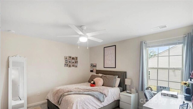 2009 Trindle Vine Ln, Waxhaw, NC 28173 - carpeted bedroom featuring a ceiling fan and baseboards