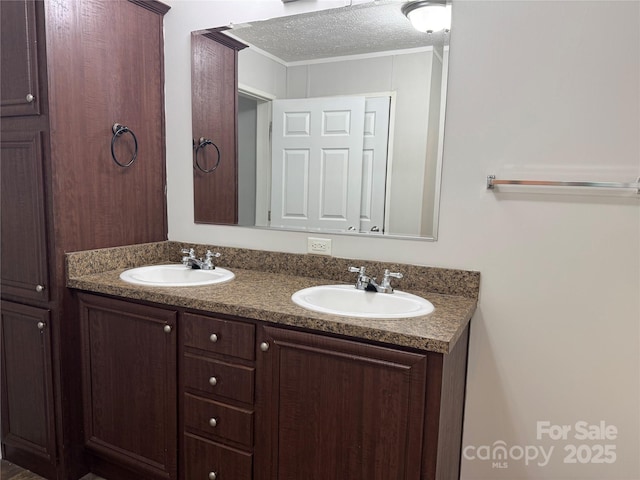 1555 Moore Rd, York, SC 29745 - bathroom with double vanity and crown molding