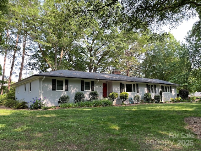 103 Boyd Dr, Stanley, NC 28164 - ranch-style house featuring a chimney and a front yard