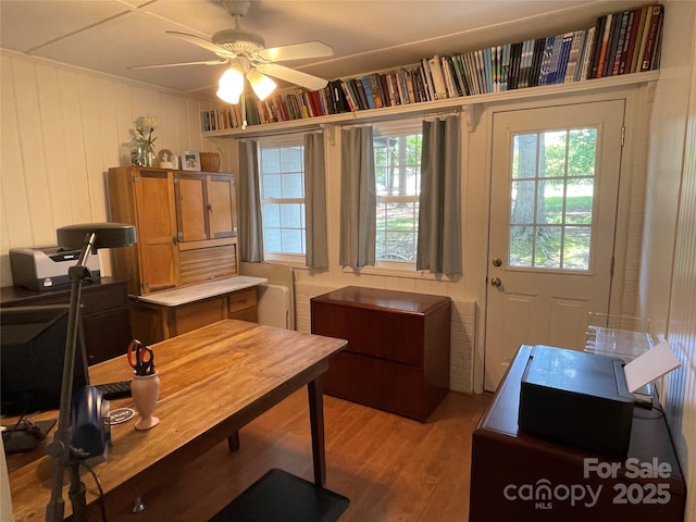 103 Boyd Dr, Stanley, NC 28164 - office area featuring light wood-style floors and ceiling fan