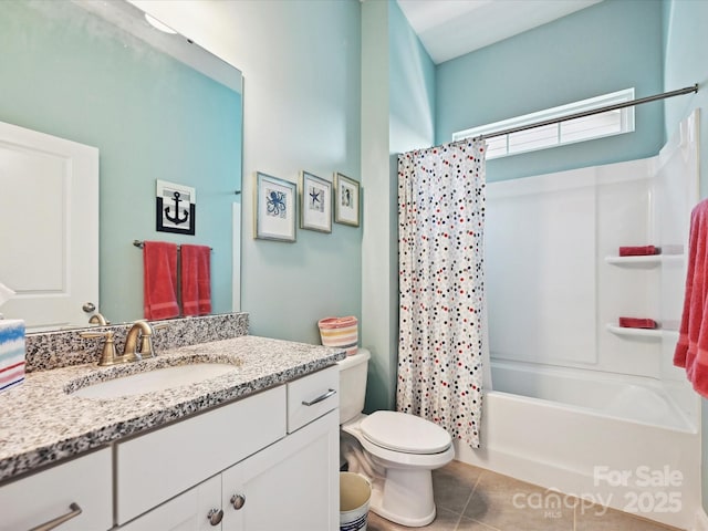 177 Yellow Birch Loop, Mooresville, NC 28117 - full bath with vanity, toilet, tile patterned floors, and shower / bath combo