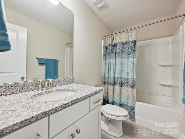 177 Yellow Birch Loop, Mooresville, NC 28117 - bathroom with vanity, toilet, shower / bath combo, and tile patterned flooring