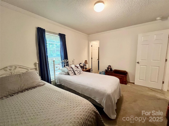 1031 Daniel Dr, Stanley, NC 28164 - bedroom with ornamental molding, carpet flooring, a textured ceiling, and baseboards
