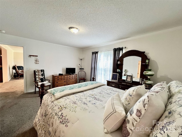 1031 Daniel Dr, Stanley, NC 28164 - bedroom with carpet floors, ornamental molding, and a textured ceiling