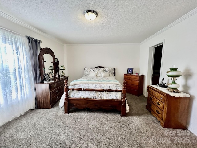 1031 Daniel Dr, Stanley, NC 28164 - bedroom with multiple windows, light carpet, ornamental molding, and a textured ceiling