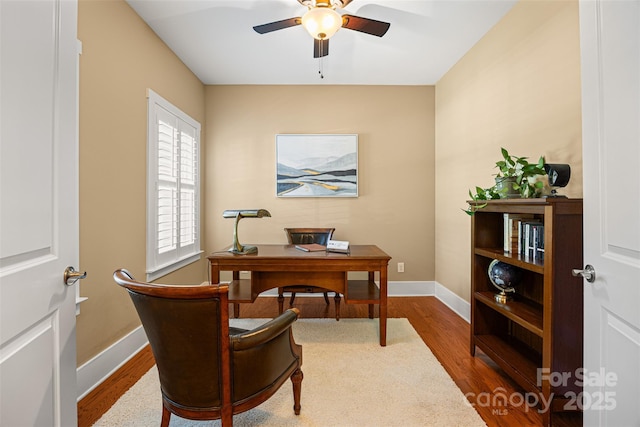 6422 Northern Red Oak Dr, Mint Hill, NC 28227 - office space featuring a ceiling fan and wood finished floors