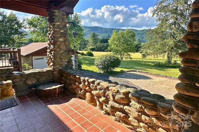 4320 Pisgah Dr, Canton, NC 28716 - view of patio / terrace with a mountain view