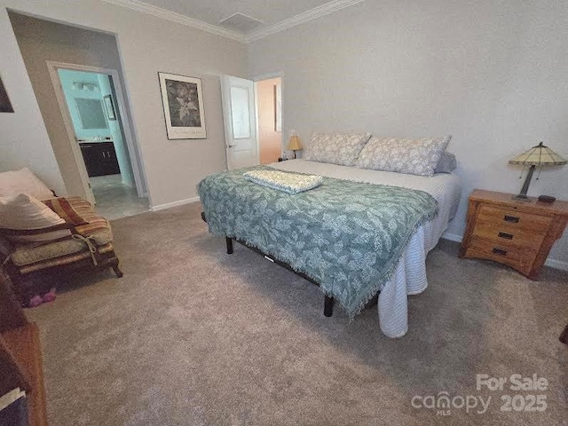 16115 Commodore Dr, Lancaster, SC 29720 - carpeted bedroom featuring crown molding and baseboards
