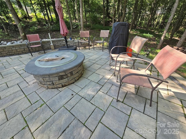 16115 Commodore Dr, Lancaster, SC 29720 - view of patio with an outdoor fire pit