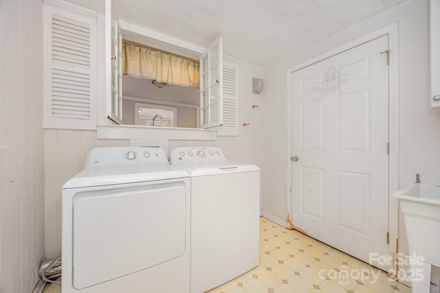 158 John Crotts Rd, Mocksville, NC 27028 - washroom with washing machine and clothes dryer and light flooring