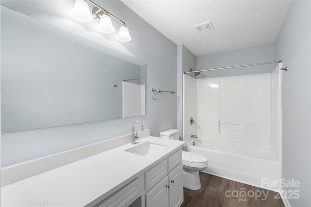 2045 Pin Oak Pl, Cramerton, NC 28032 - bathroom with vanity, wood finished floors, and washtub / shower combination