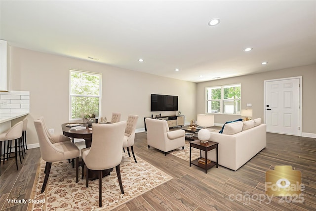 446 Mint St, Rock Hill, SC 29730 - dining space with recessed lighting, wood finished floors, and baseboards