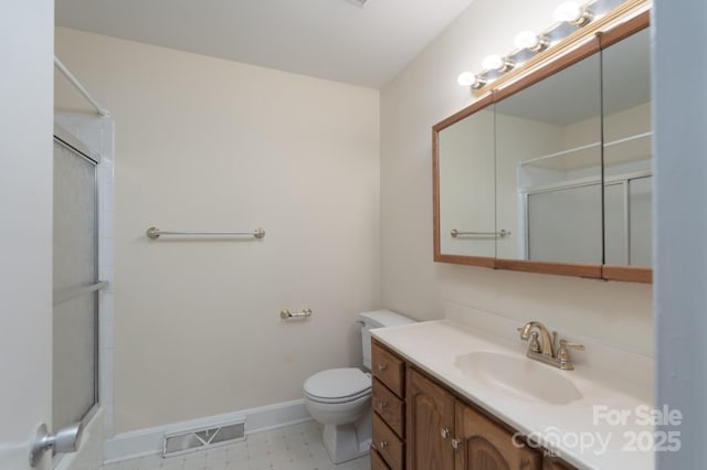 5720 Amity Pl, Charlotte, NC 28212 - bathroom featuring vanity and a shower with shower door