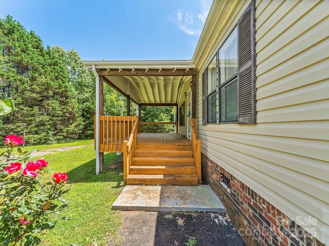 4591 Scott Rd, Morganton, NC 28655 - wooden deck featuring a yard