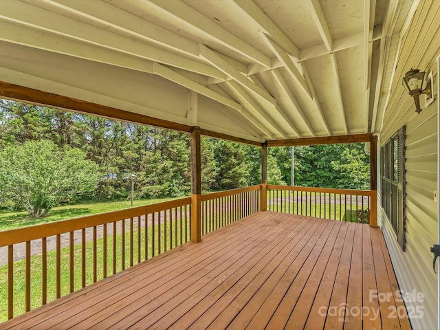 4591 Scott Rd, Morganton, NC 28655 - deck featuring a yard and view of wooded area