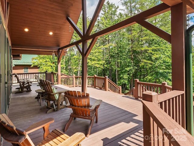1526 Pisgah Preserve Dr Unit 7-8, Nebo, NC 28761 - wooden deck with outdoor dining space