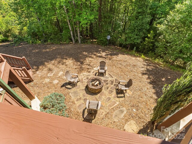 1526 Pisgah Preserve Dr Unit 7-8, Nebo, NC 28761 - view of yard with a fire pit