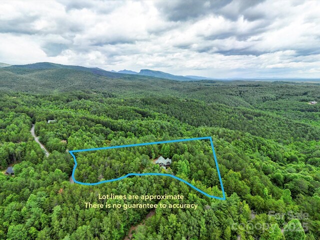 1526 Pisgah Preserve Dr Unit 7-8, Nebo, NC 28761 - aerial view of property's location featuring property parcel outlined and a mountainous background