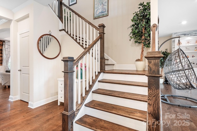 16324 Loch Raven Rd, Huntersville, NC 28078 - stairway with wood finished floors and recessed lighting