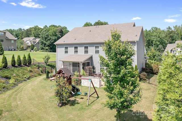 16324 Loch Raven Rd, Huntersville, NC 28078 - rear view of property with a playground
