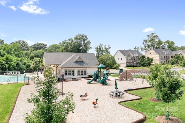 16324 Loch Raven Rd, Huntersville, NC 28078 - back of property featuring a community pool and french doors
