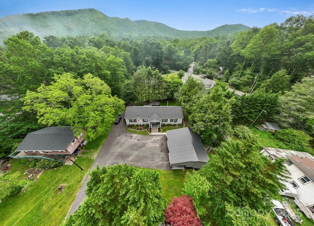 381 US-70 Hwy, Black Mountain, NC 28711 - aerial view of property and surrounding area featuring a heavily wooded area and mountains