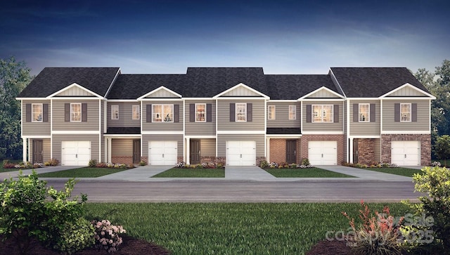 5106 Hyrule Dr, Charlotte, NC 28262 - townhome / multi-family property with a garage, roof with shingles, and driveway