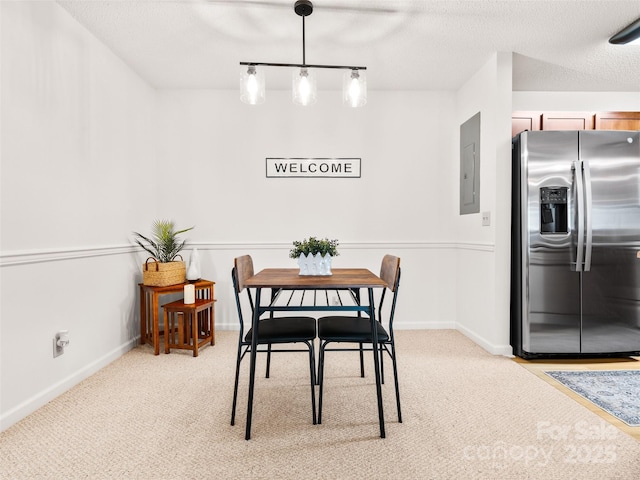 91 Morningside Ln, Hendersonville, NC 28792 - dining space featuring electric panel and light colored carpet