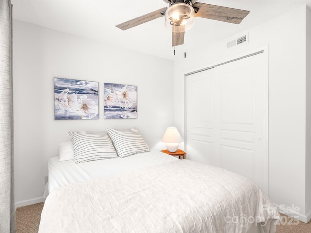 91 Morningside Ln, Hendersonville, NC 28792 - carpeted bedroom with a closet and a ceiling fan