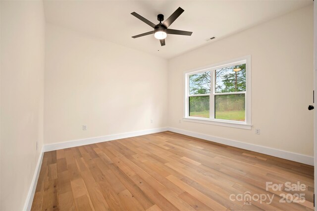 1872 Piney Mountain Church Rd, Bostic, NC 28018 - unfurnished room featuring light wood-type flooring, baseboards, and a ceiling fan