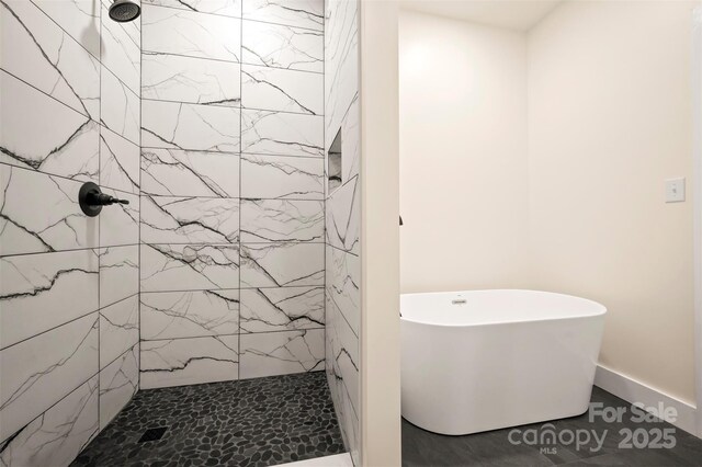 1872 Piney Mountain Church Rd, Bostic, NC 28018 - full bath featuring a soaking tub and tiled shower