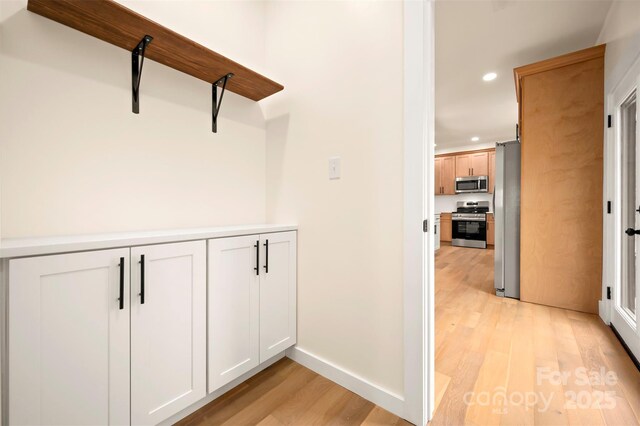1872 Piney Mountain Church Rd, Bostic, NC 28018 - hall with light wood-type flooring, recessed lighting, and baseboards