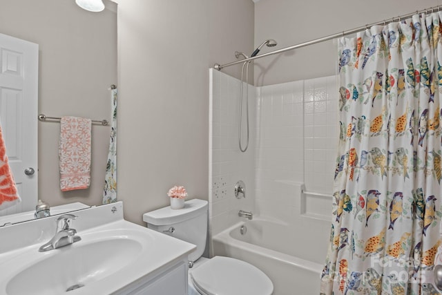 9412 Rosalyn Glen Rd, Cornelius, NC 28031 - full bathroom with shower / tub combo with curtain, vanity, and toilet