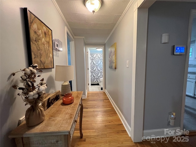 340 Cherry Mountain St, Forest City, NC 28043 - hall with ornamental molding, light wood-style floors, and baseboards