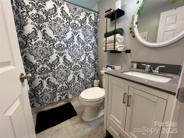 340 Cherry Mountain St, Forest City, NC 28043 - full bathroom with vanity, toilet, and a shower with curtain