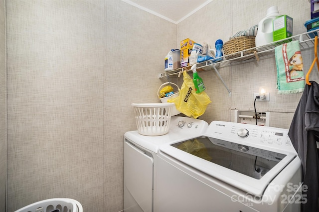 251 Birch Tree Rd, Clover, SC 29710 - laundry room featuring washing machine and clothes dryer and tile walls