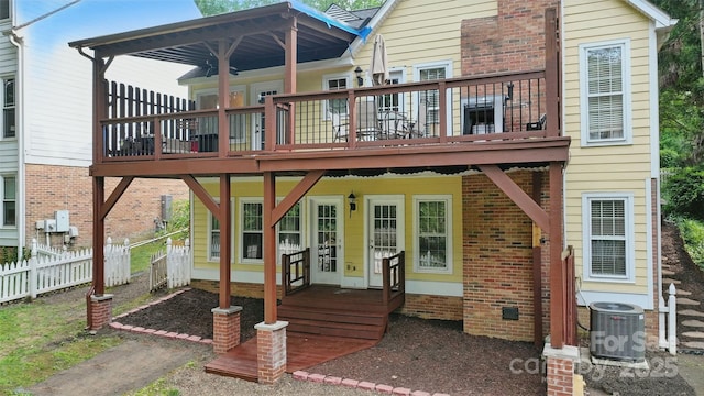 2308 Blair House Ct, Charlotte, NC 28270 - back of property with a wooden deck and brick siding