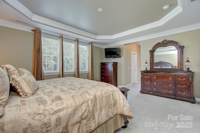 604 Palmerston Ln, Waxhaw, NC 28173 - bedroom with a tray ceiling, ornamental molding, and carpet flooring